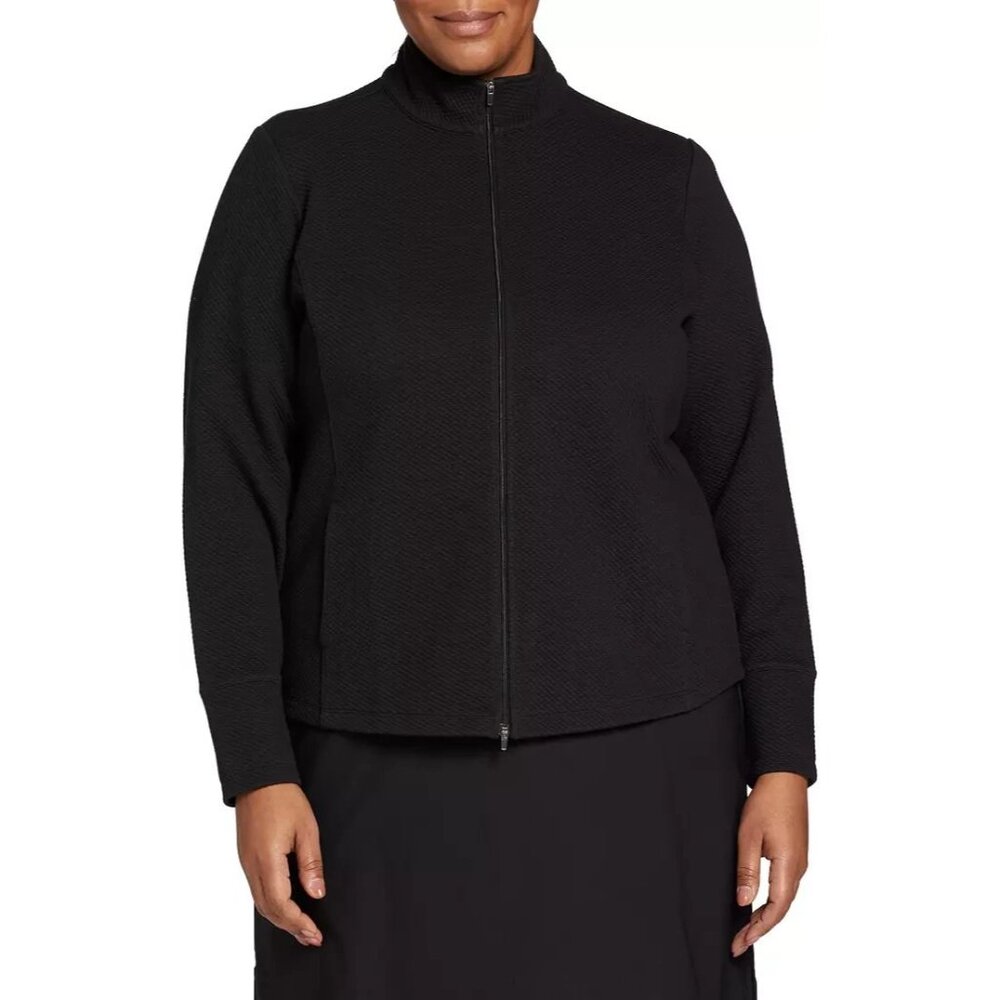 Walter Hagen Women’s Golf Jacket Black Small Full Zip UPF 50+ Pockets Active - Picture 2 of 11